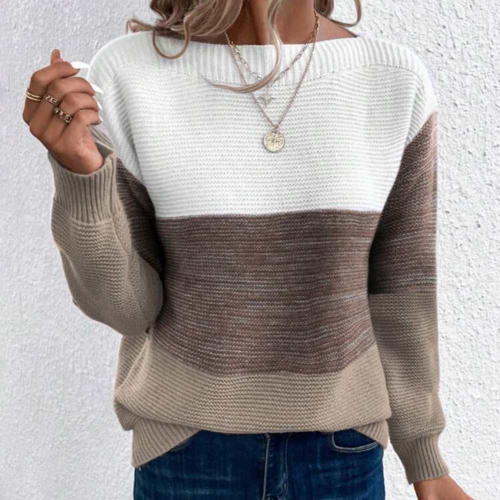 New color block long sleeve sweater - Picture 7 of 7